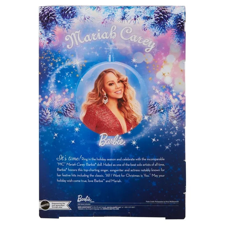 Wholesale Price with free shipping across the USA for Mariah Carey Barbie Doll, Holiday Celebration Collectible, Glittery Red Gown with Silver Accessories - Manji Distributors