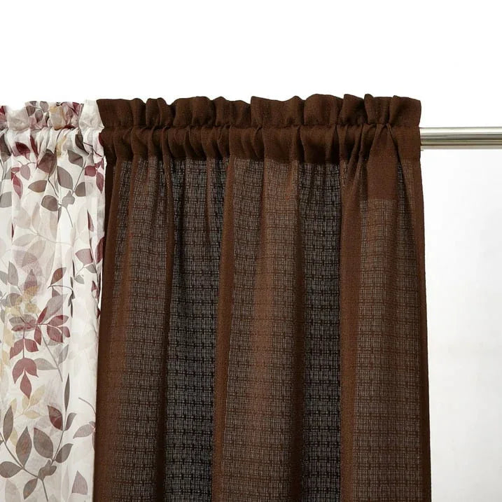 Wholesale Price with free shipping across the USA for Mainstays Curtain and Sheers Set, 4 Panels, Brown, 27.5