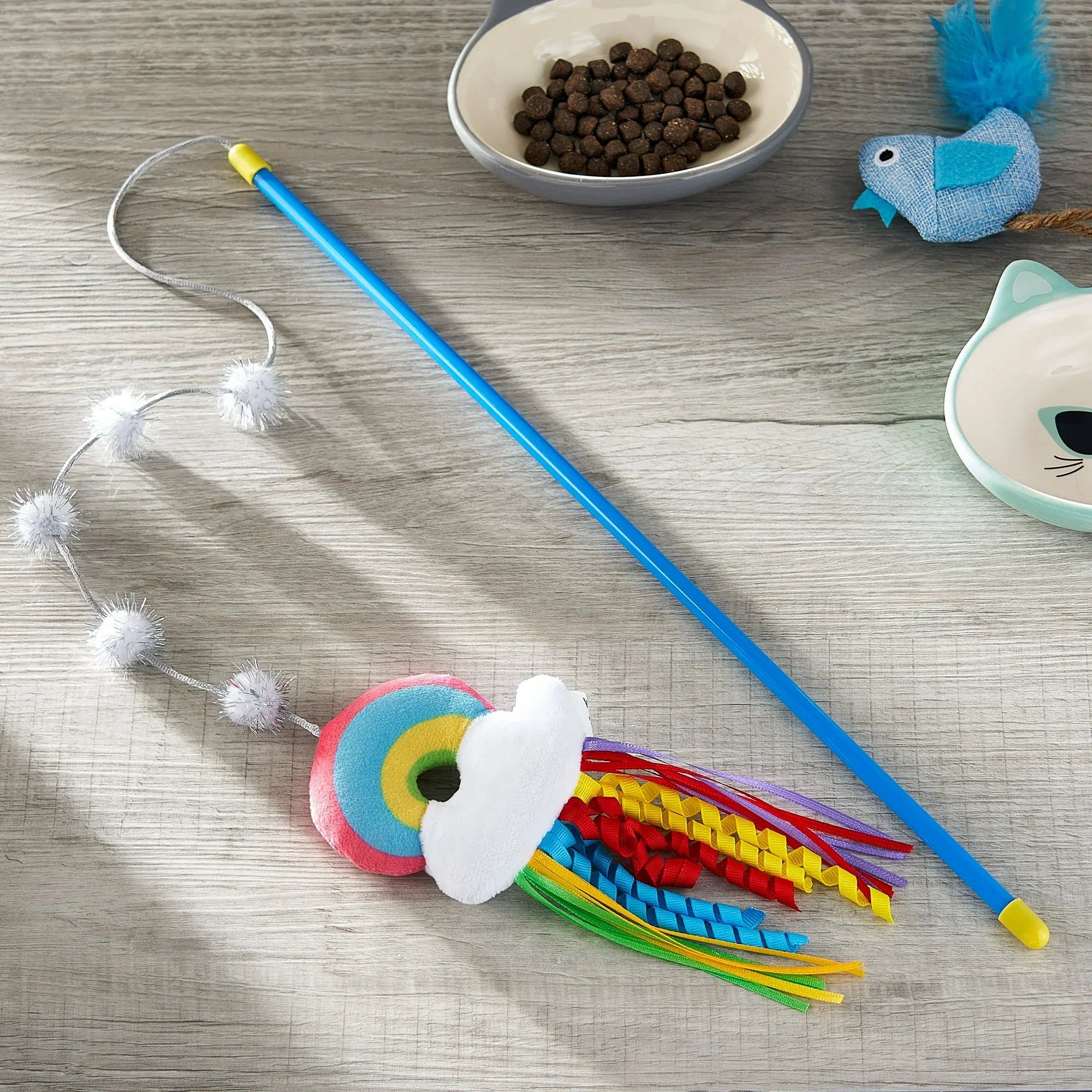 Wholesale Price with free shipping across the USA for Vibrant Life Cat Toy - Rainbow Wand Teaser with Catnip - Manji Distributors