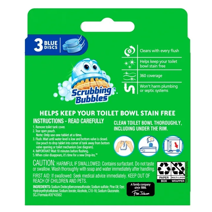 Wholesale Price with free shipping across the USA for (6 pack) Scrubbing Bubbles Toilet Tablets, Continuous Clean Toilet Drop Ins, 3 Count - Manji Distributors