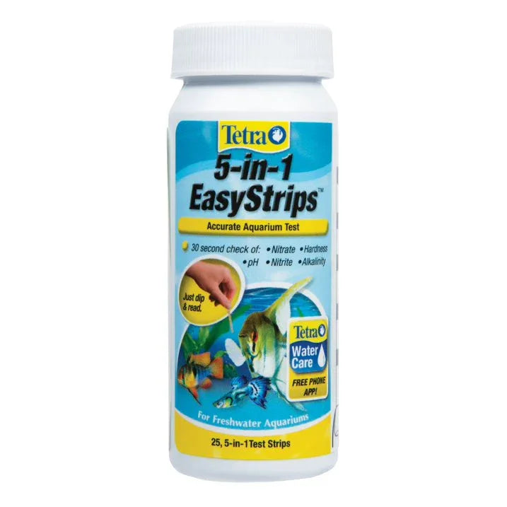 Wholesale Price with free shipping across the USA for Tetra 5-in-1 EasyStrips Accurate Aquarium Test Kit, for Freshwater and Saltwater, 25 Count - Manji Distributors