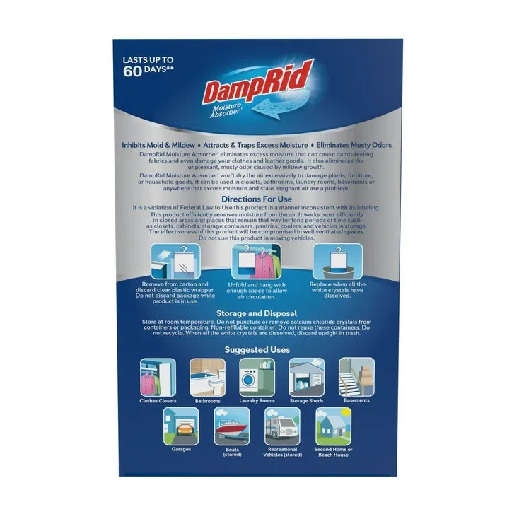 Wholesale Price with free shipping across the USA for DampRid Fragrance Free Hanging Moisture Absorber - Pack of 3 - Manji Distributors