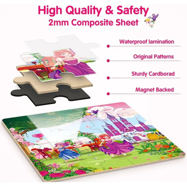 Wholesale Price with free shipping across the USA for SYNARRY Unicorn Mermaid Princess 3-in-1 Magnetic Puzzles for Girls Kids Ages 3-6, Each Puzzle with 20 Pieces, FSC Certified Jigsaw Puzzle for Kids - Manji Distributors