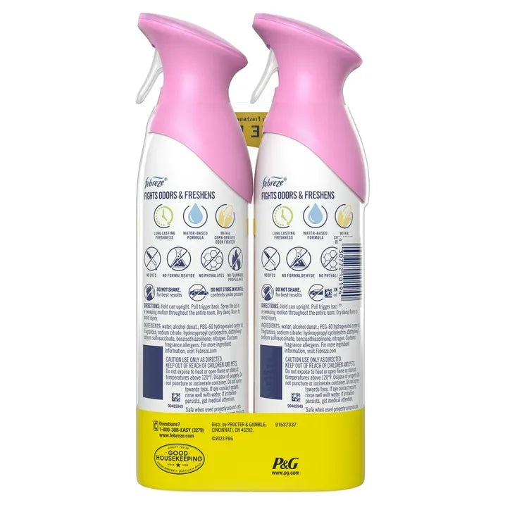 Wholesale Price with free shipping across the USA for Febreze Air Freshener Spray, Odor-Fighting Room Spray, Romance & Desire, 8.8oz, 2 Count - Manji Distributors