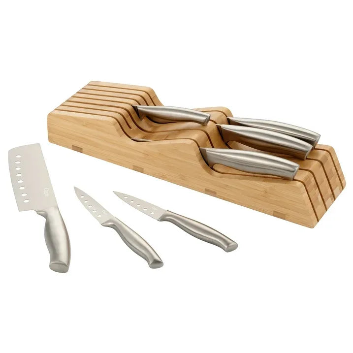 Wholesale Price with free shipping across the USA for Ozeri 8-Piece Stainless Steel Knife Set, with Japanese Stainless Steel Slotted Blades - Manji Distributors