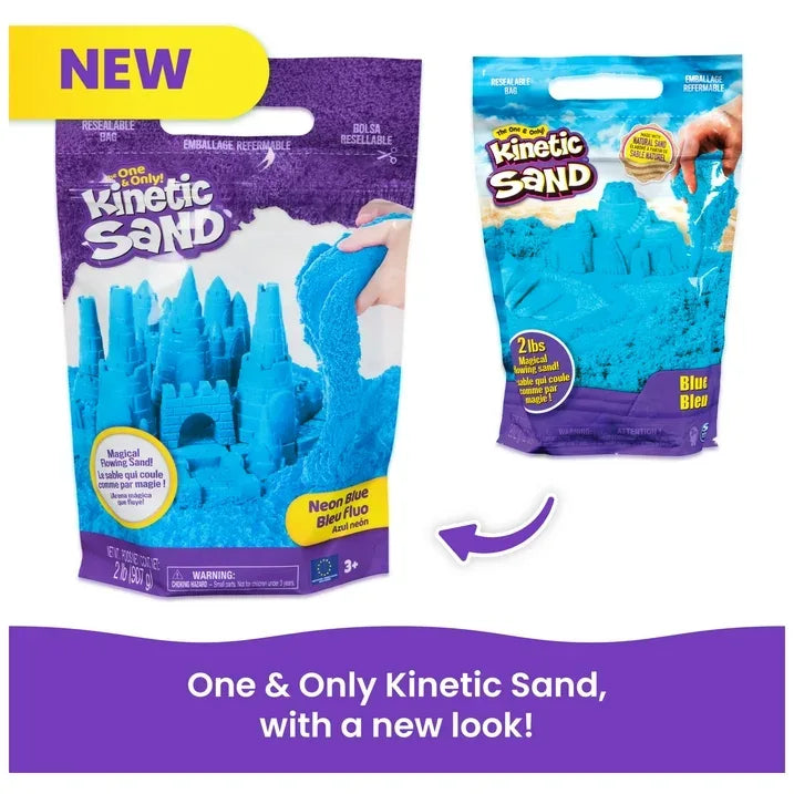 Wholesale Price with free shipping across the USA for Kinetic Sand, 2lbs Blue Play Sand, Moldable Sensory Toys for Kids, Resealable Bag (Packaging May Vary), for Ages 3 and up - Manji Distributors