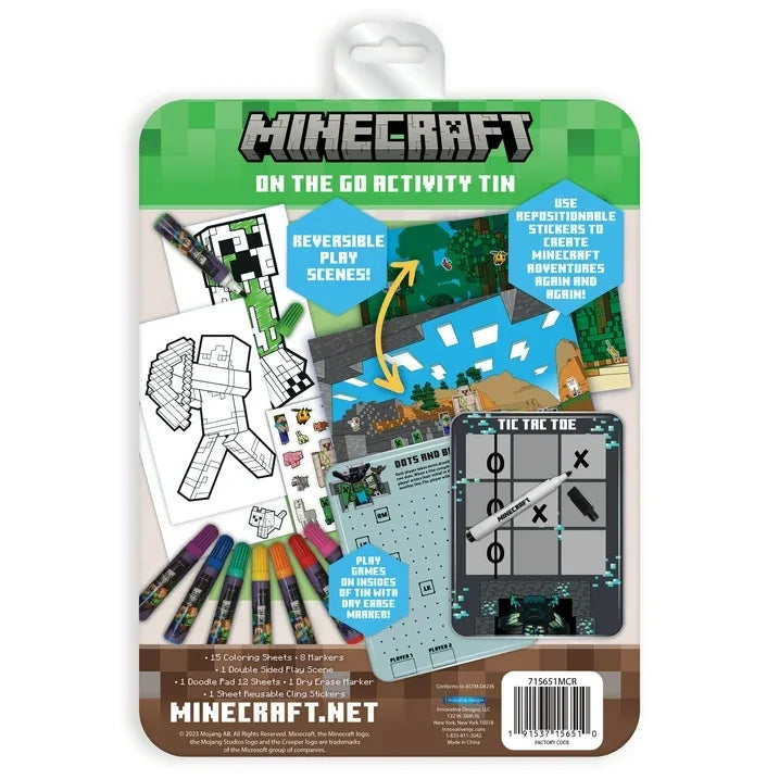 Wholesale Price with free shipping across the USA for (2 pack) Minecraft On-the-Go Activity Tin Art Set, 27 Pieces, for Children Ages 6 And Up, Multi-Color, Unisex - Manji Distributors