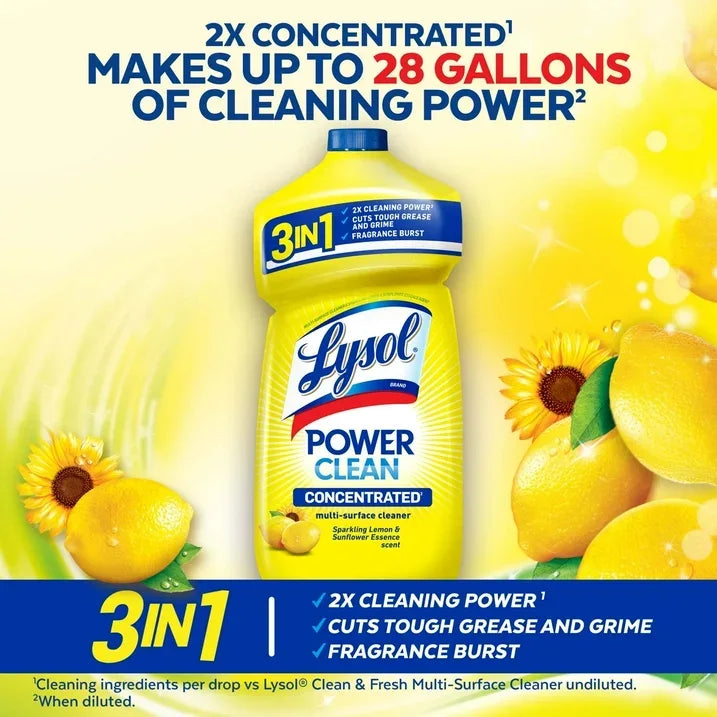 Wholesale Price with free shipping across the USA for (9 pack) Lysol® Lemon Dilutable Cleaner 28oz. - Manji Distributors