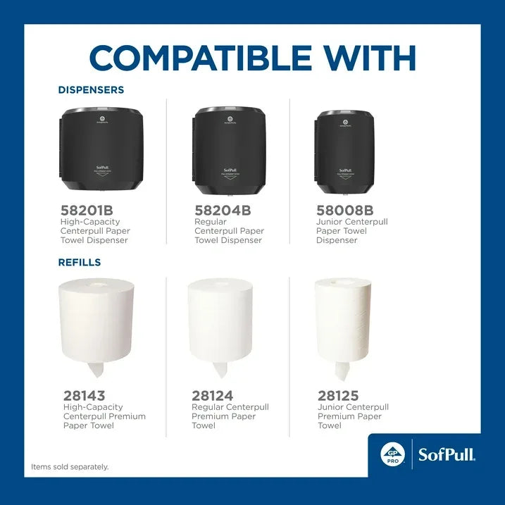 Wholesale Price with free shipping across the USA for SofPull® Regular Centerpull Premium Paper Towel by GP PRO (Georgia-Pacific), White, 6 Rolls Per Case - Manji Distributors