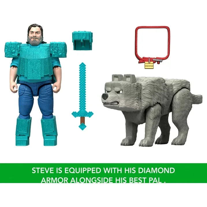 Wholesale Price with free shipping across the USA for Minecraft Man’s Best Wolf Pack with 2 Action Figures & 2 Accessories, Set Inspired by the Movie - Manji Distributors