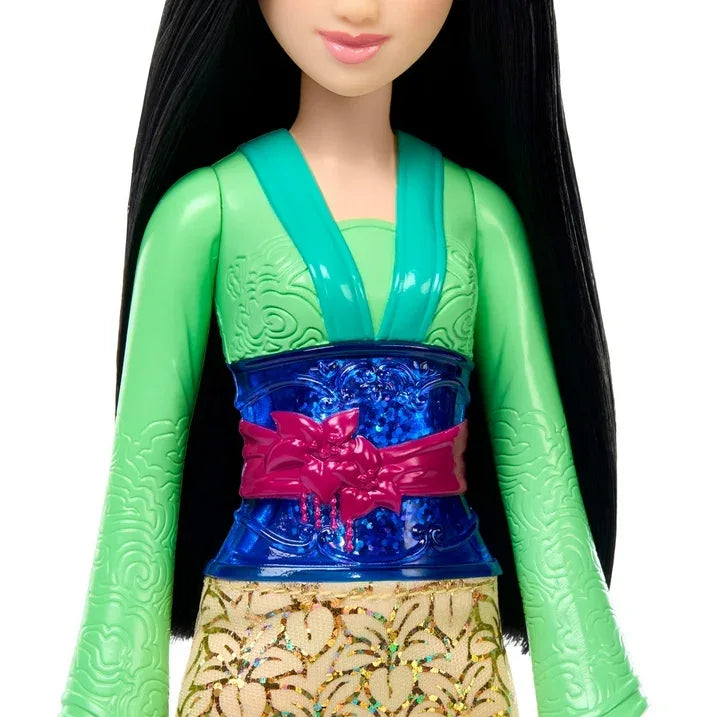 Wholesale Price with free shipping across the USA for Disney Princess Mulan 11 inch Fashion Doll with Black Hair, Brown Eyes & Hair Accessory, Sparkling Look - Manji Distributors