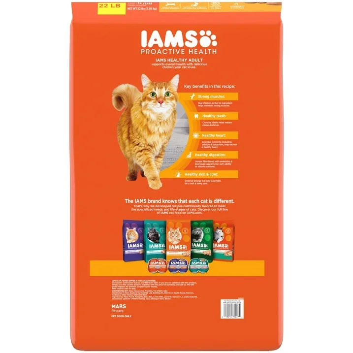 Wholesale Price with free shipping across the USA for Iams Proactive Health Chicken Flavor Dry Cat Food, 22 Lb Bag - Manji Distributors