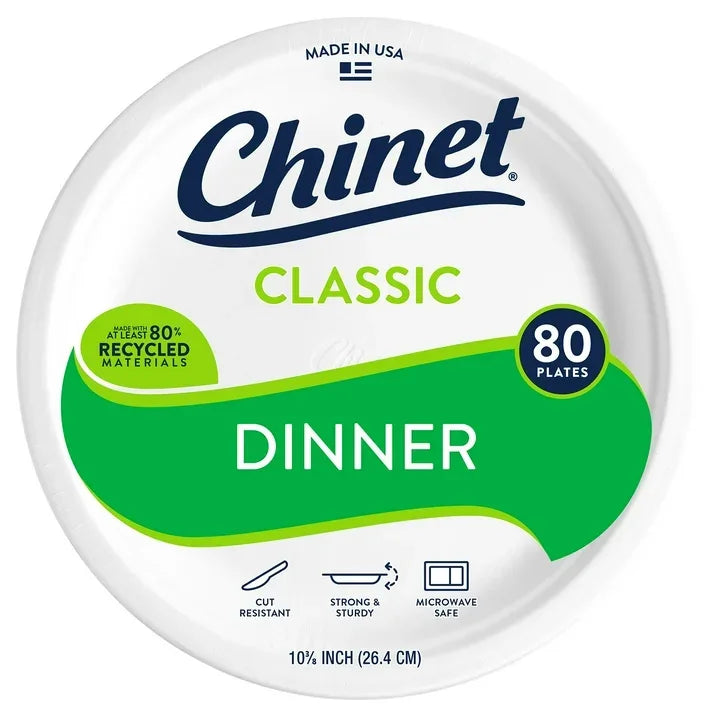 Wholesale Price with free shipping across the USA for Chinet Classic Premium Disposable Paper Dinner Plates, 10 3/8