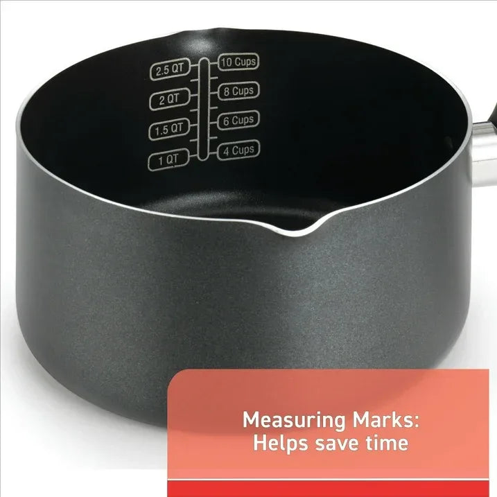Wholesale Price with free shipping across the USA for T-fal Comfort Titanium Nonstick Cookware, Sauce Pan, 3 quart, Black - Manji Distributors