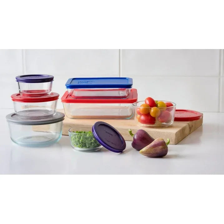 Wholesale Price with free shipping across the USA for Pyrex Simply Store Glass Bakeware Set, 14 Piece - Manji Distributors