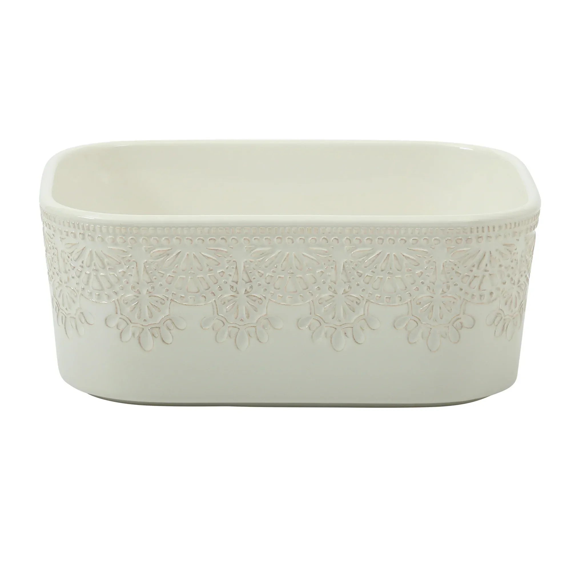 Wholesale Price with free shipping across the USA for The Pioneer Woman Vintage Lace 6-Piece Nesting Casserole Baking Dish Bakeware Set with Lids, Linen - Manji Distributors