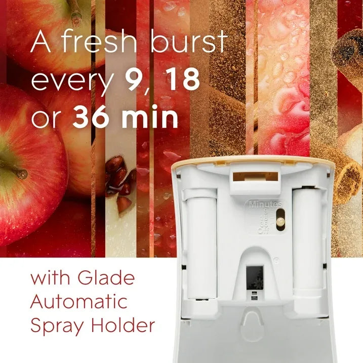 Wholesale Price with free shipping across the USA for Glade Automatic Spray Refill 2 ct, Apple Cinnamon, 12.4 oz. Total, Air Freshener - Manji Distributors
