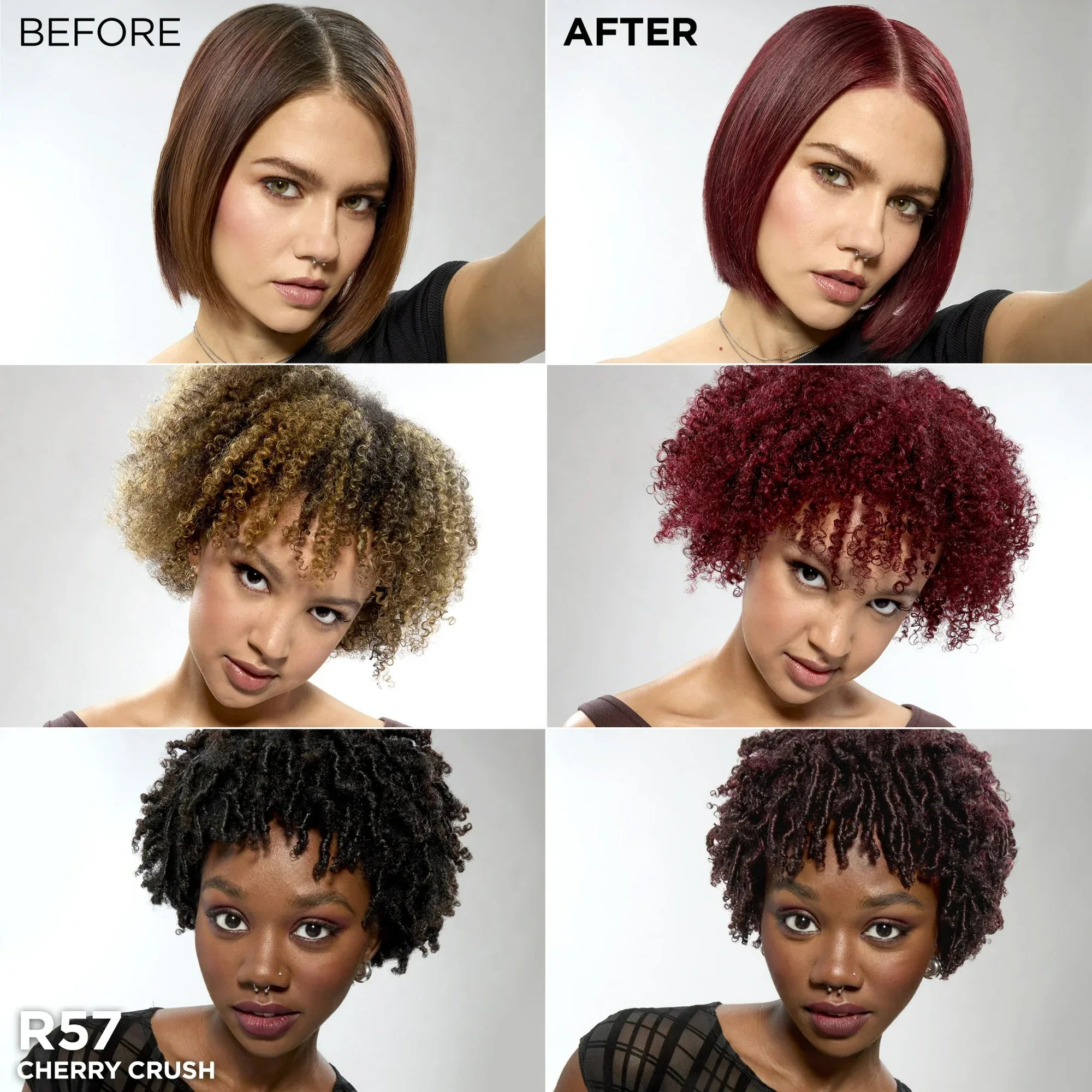 Wholesale Price with free shipping across the USA for L'Oreal Paris Feria Shimmering Permanent Hair Color, R57 Cherry Crush, 1 Kit - Manji Distributors