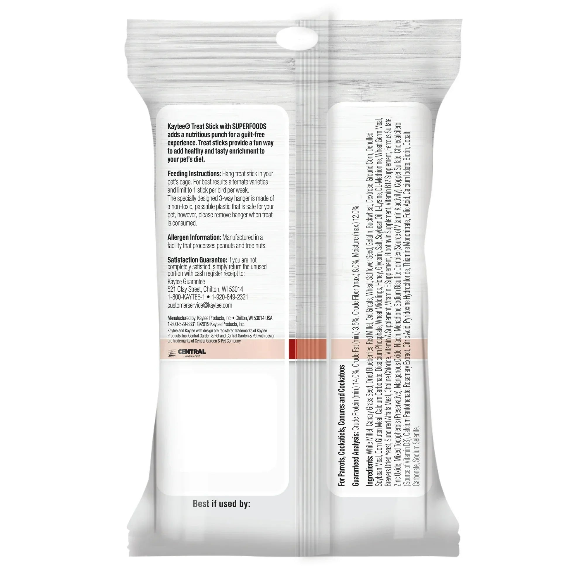 Wholesale Price with free shipping across the USA for Kaytee Avian Superfood Treat Stick, Blueberry, 5.5 ounces - Manji Distributors