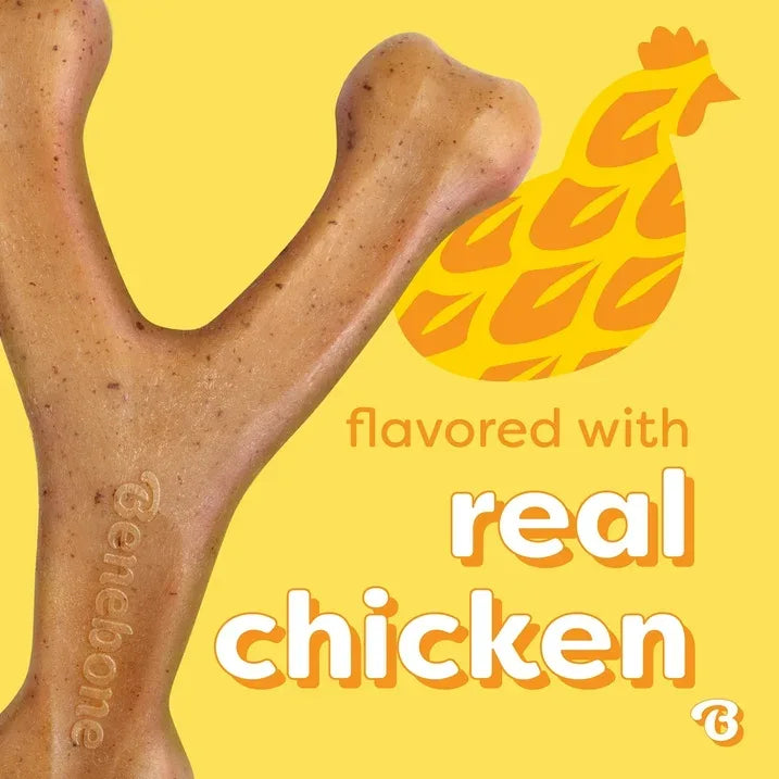 Wholesale Price with free shipping across the USA for Benebone Essentials 2-Pack Wishbone Bacon & Chicken M/L - Manji Distributors