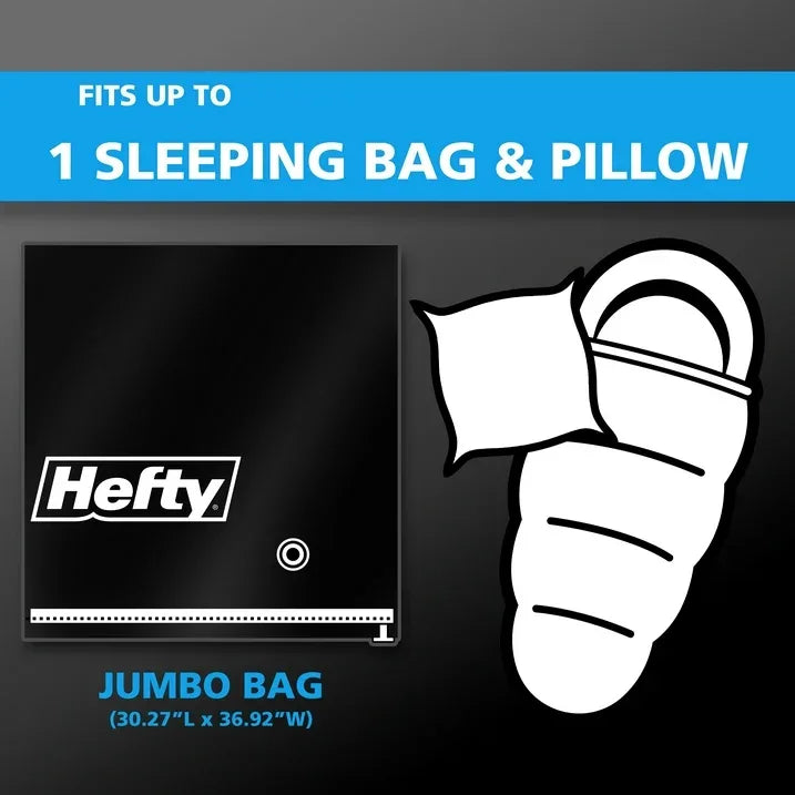 Wholesale Price with free shipping across the USA for Hefty Max Shrink-Pak 2 Jumbo Vacuum Compression Bags, Closet Garage Organizers, Black, Adults / Tweens - Manji Distributors