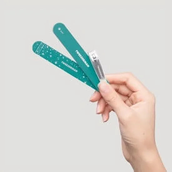 Wholesale Price with free shipping across the USA for Tweezerman Majestic Turquoise Blue Manicure Set - Includes Nail Clipper, Files, and Buffer - Manji Distributors