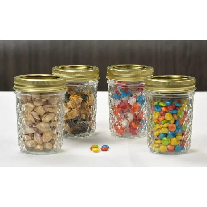 Wholesale Price with free shipping across the USA for Mainstays Decorative 8 oz Mason Jars 12pk, Regular Mouth Small Canning Jars and Lids, Bulk Glass Jars for Gift Giving, Jam, Jelly, Relishes, Dips, DIY Crafts - Manji Distributors