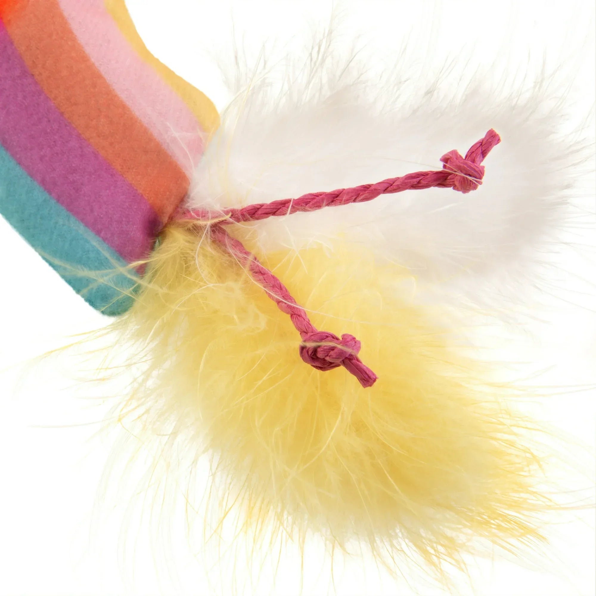 Wholesale Price with free shipping across the USA for SmartyKat Rainbow Ruckus Catnip Kicker Cat Toy with Raffia & Feathers, Multi-Color - Manji Distributors