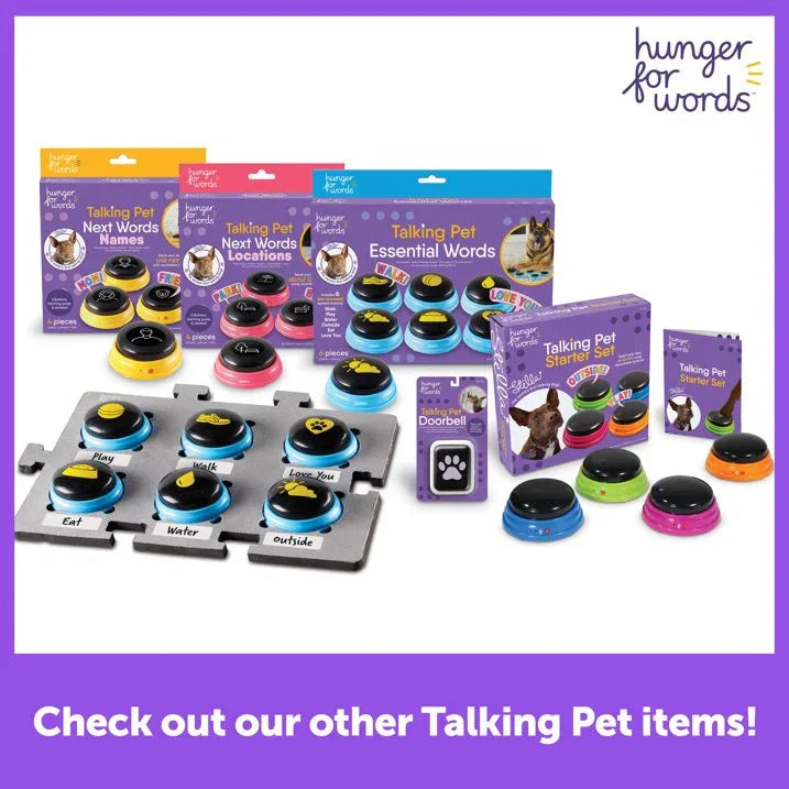 Wholesale Price with free shipping across the USA for Hunger For Words Talking Pet Starter Set Recordable Buttons for Dog Training 4 Pack - Manji Distributors
