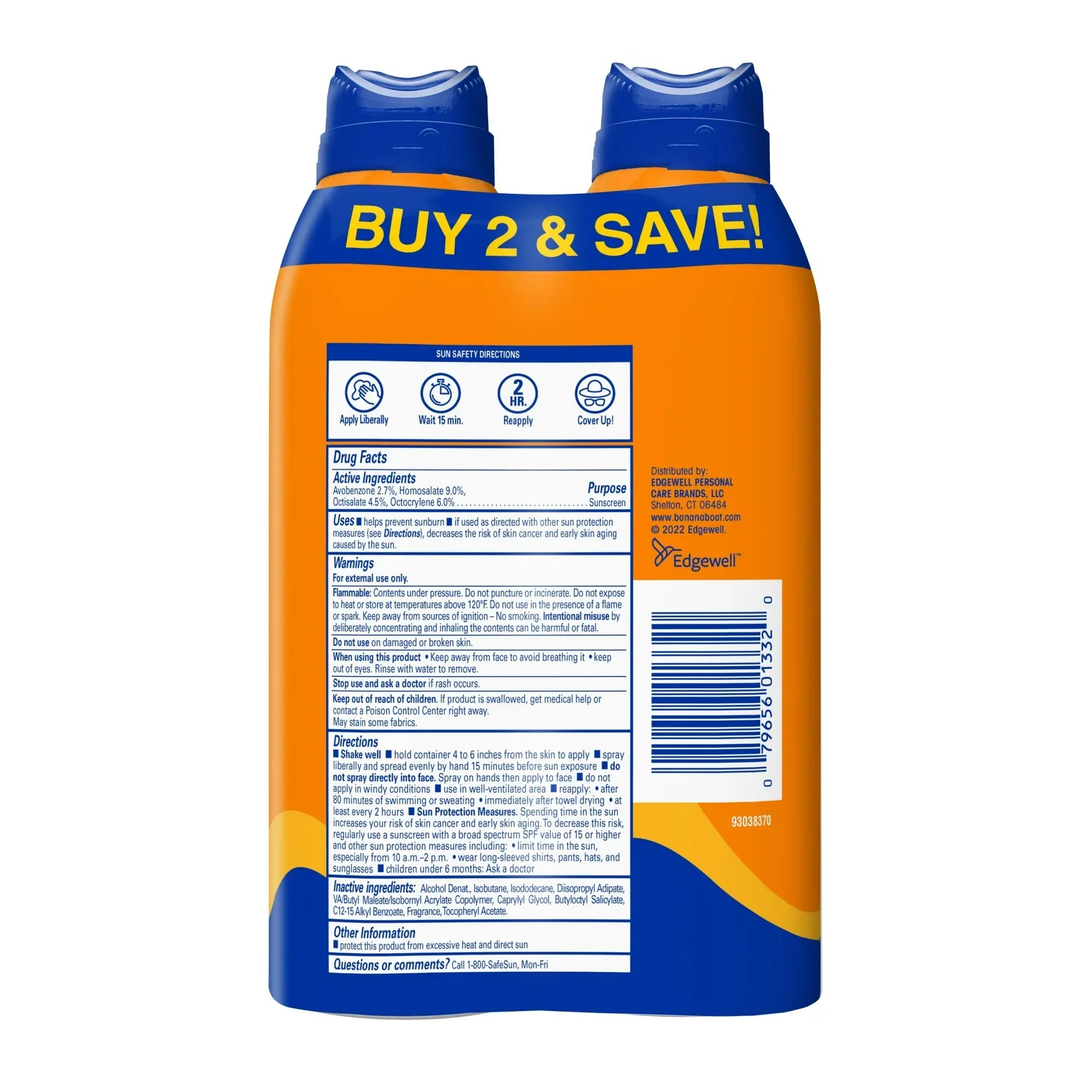 Wholesale Price with free shipping across the USA for Banana Boat Sport Ultra Sunscreen Spray Twin Pack, SPF 50, 6 oz - Manji Distributors