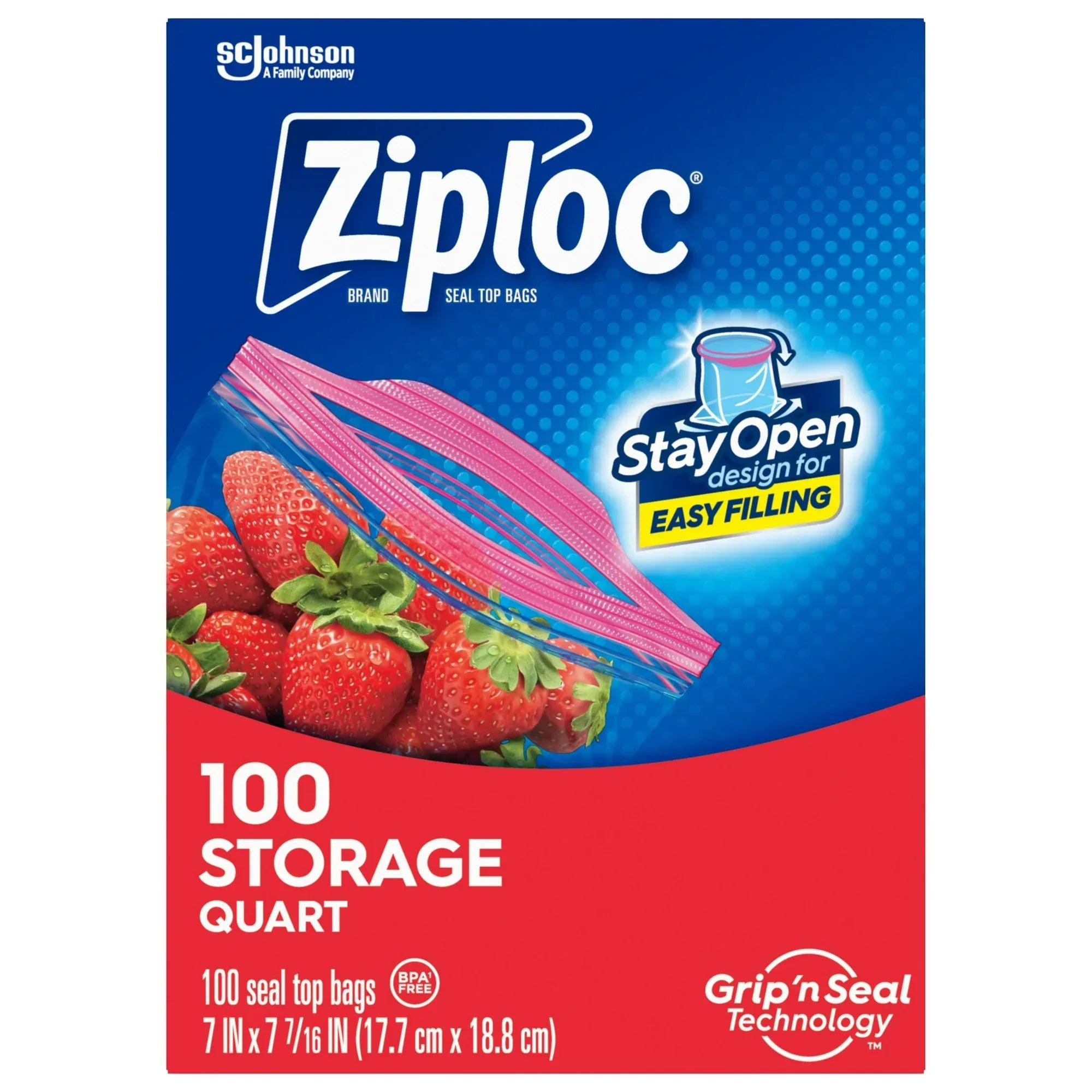 Wholesale Price with free shipping across the USA for Ziploc Brand Storage Bags, School Supplies, with Grip 'n Seal Technology, Quart, 100 Count - Manji Distributors