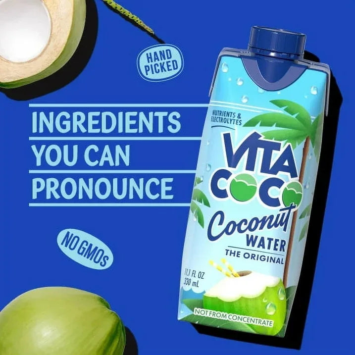 Wholesale Price with free shipping across the USA for Vita Coco The Original Coconut Water, Nutrients & Electrolytes Rich, Pure, 11.1 fl oz, 12 Count - Manji Distributors