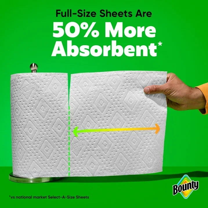 Wholesale Price with free shipping across the USA for Bounty Paper Towels Full Sheet White, 4 Triple Rolls, 75 Sheets Per Roll - Manji Distributors