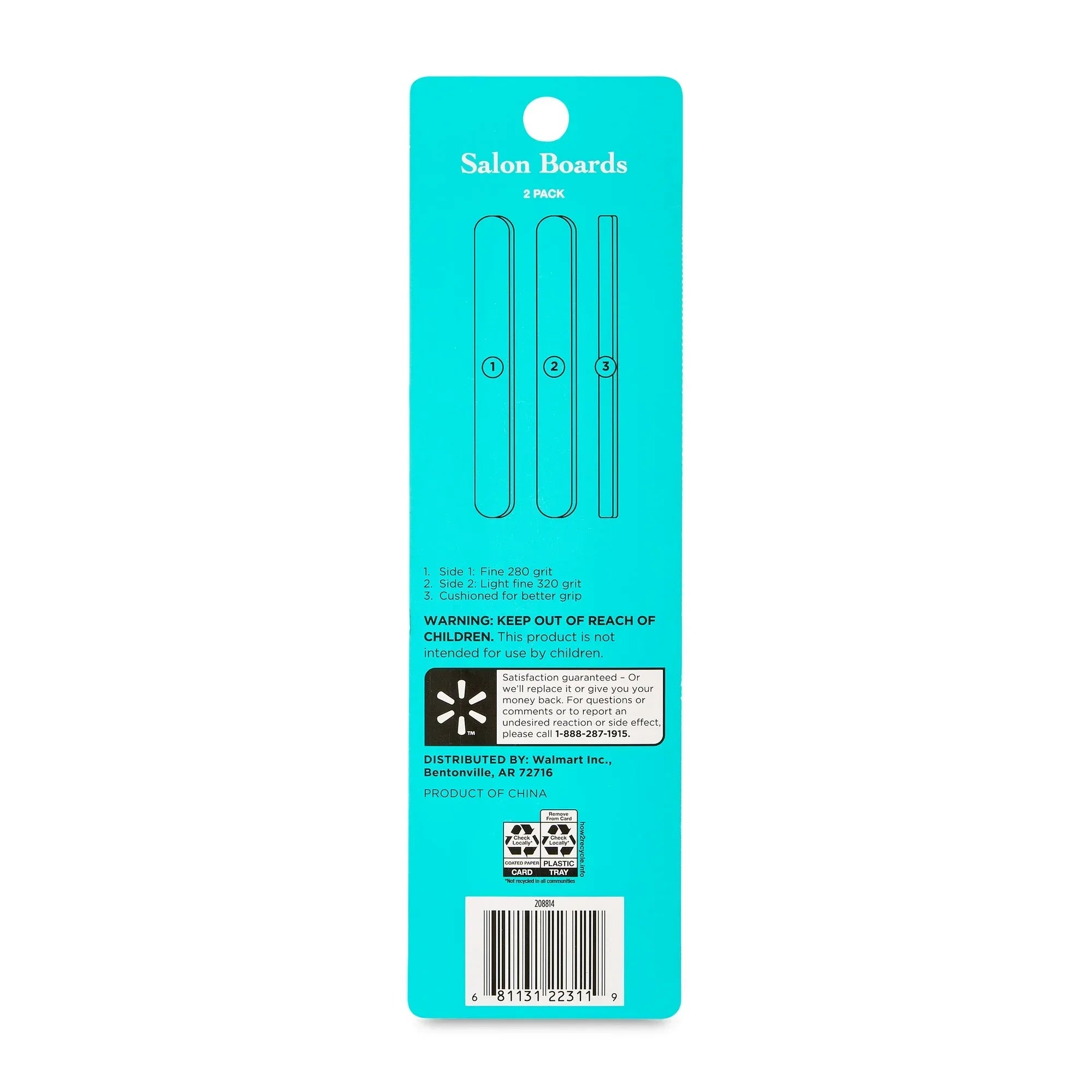 Wholesale Price with free shipping across the USA for (6 pack) Equate 280/320-Grit Salon-Style Files, Pink, 2 Count - Manji Distributors