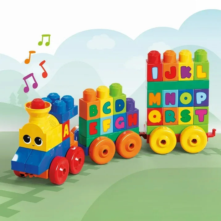 Wholesale Price with free shipping across the USA for MEGA BLOKS Toy Blocks ABC Musical Train with Sounds and Music (50 Pieces) for Toddler - Manji Distributors