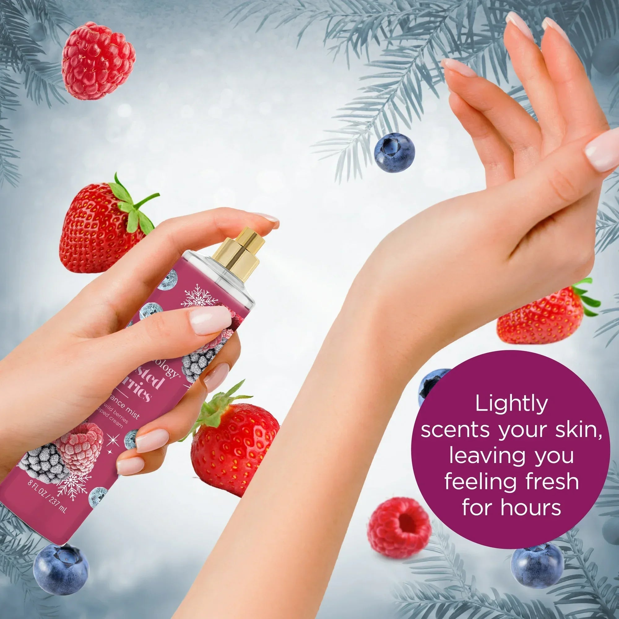 Wholesale Price with free shipping across the USA for Bodycology Fragrance Body Mist, Frosted Berries, 8 fl oz - Manji Distributors