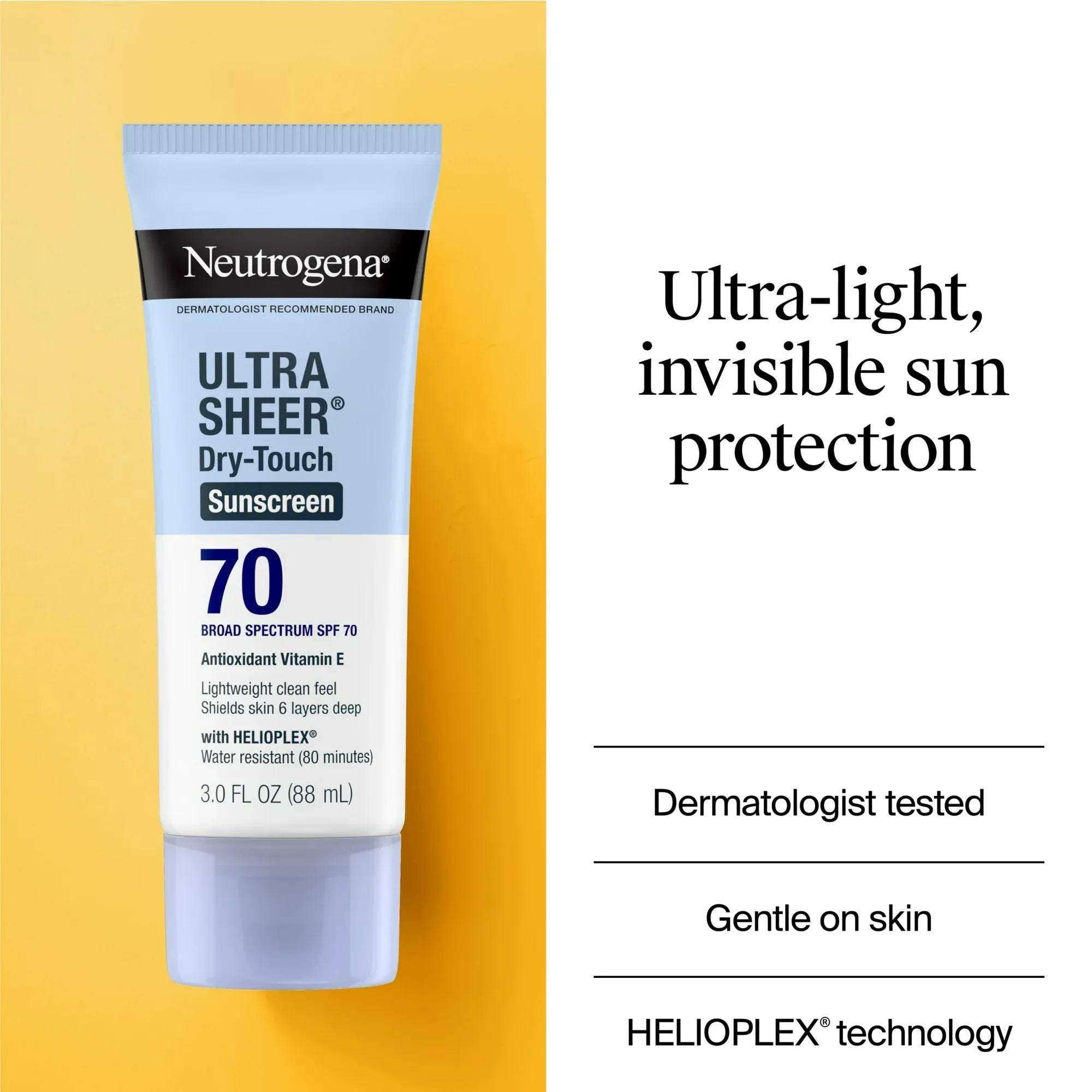 Wholesale Price with free shipping across the USA for Neutrogena Ultra Sheer Dry-Touch SPF 70 Sunscreen Lotion, 3 fl. oz - Manji Distributors