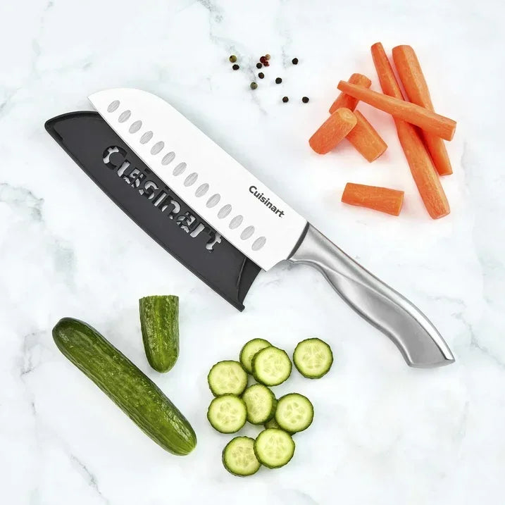 Wholesale Price with free shipping across the USA for Cuisinart Classic Stainless Steel 7” Santoku Knife with Blade Guard - Manji Distributors