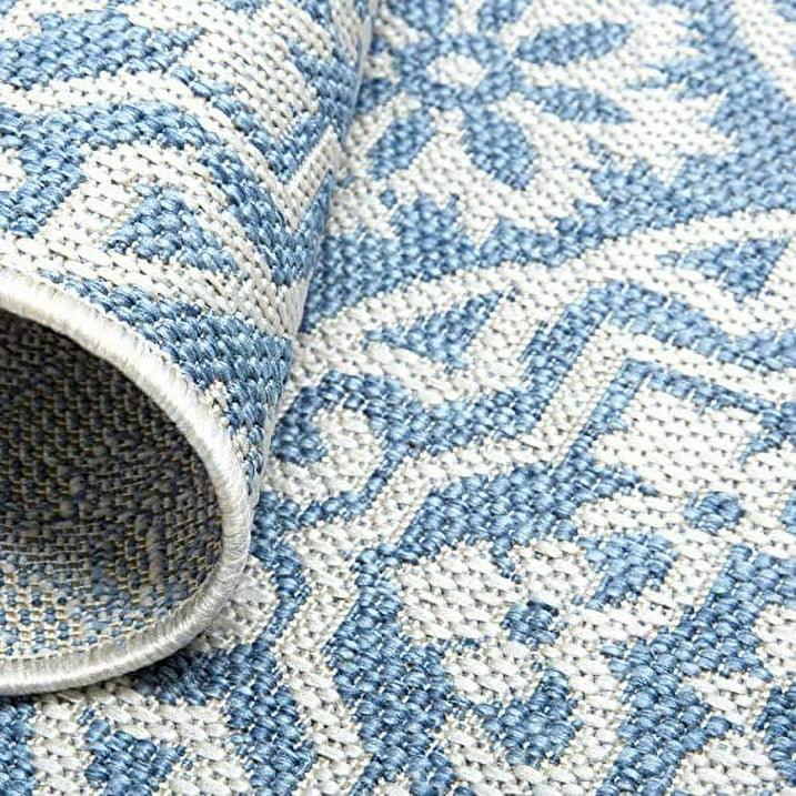 Wholesale Price with free shipping across the USA for Nicole Miller New York Patio Country Danica Transitional Geometric Indoor/Outdoor Area Rug, Blue/Grey, 9'2