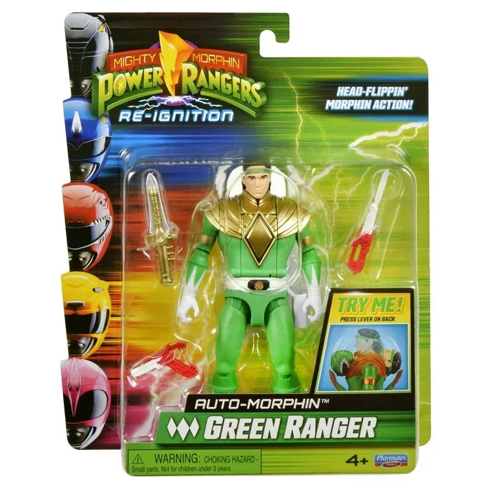 Wholesale Price with free shipping across the USA for Mighty Morphin Power Rangers: Re-Ignition - Auto-Morphin Green Ranger Action Figure by Playmates Toys - Manji Distributors