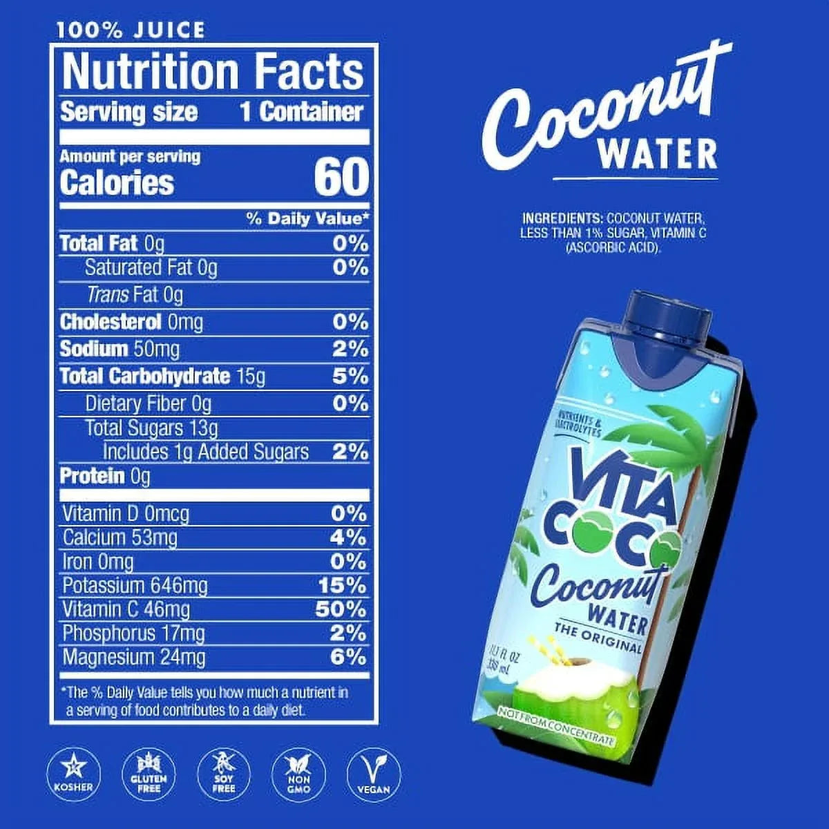 Wholesale Price with free shipping across the USA for Vita Coco The Original Coconut Water, Nutrients & Electrolytes Rich, Pure, 11.1 fl oz, 12 Count - Manji Distributors
