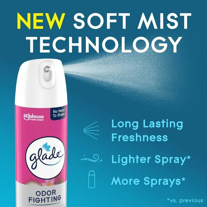 Wholesale Price with free shipping across the USA for (6 pack) Glade Odor Fighting Soft Mist Air Freshener Room Spray, Exotic Tropical Blossoms, 8.0oz, 1pk - Manji Distributors