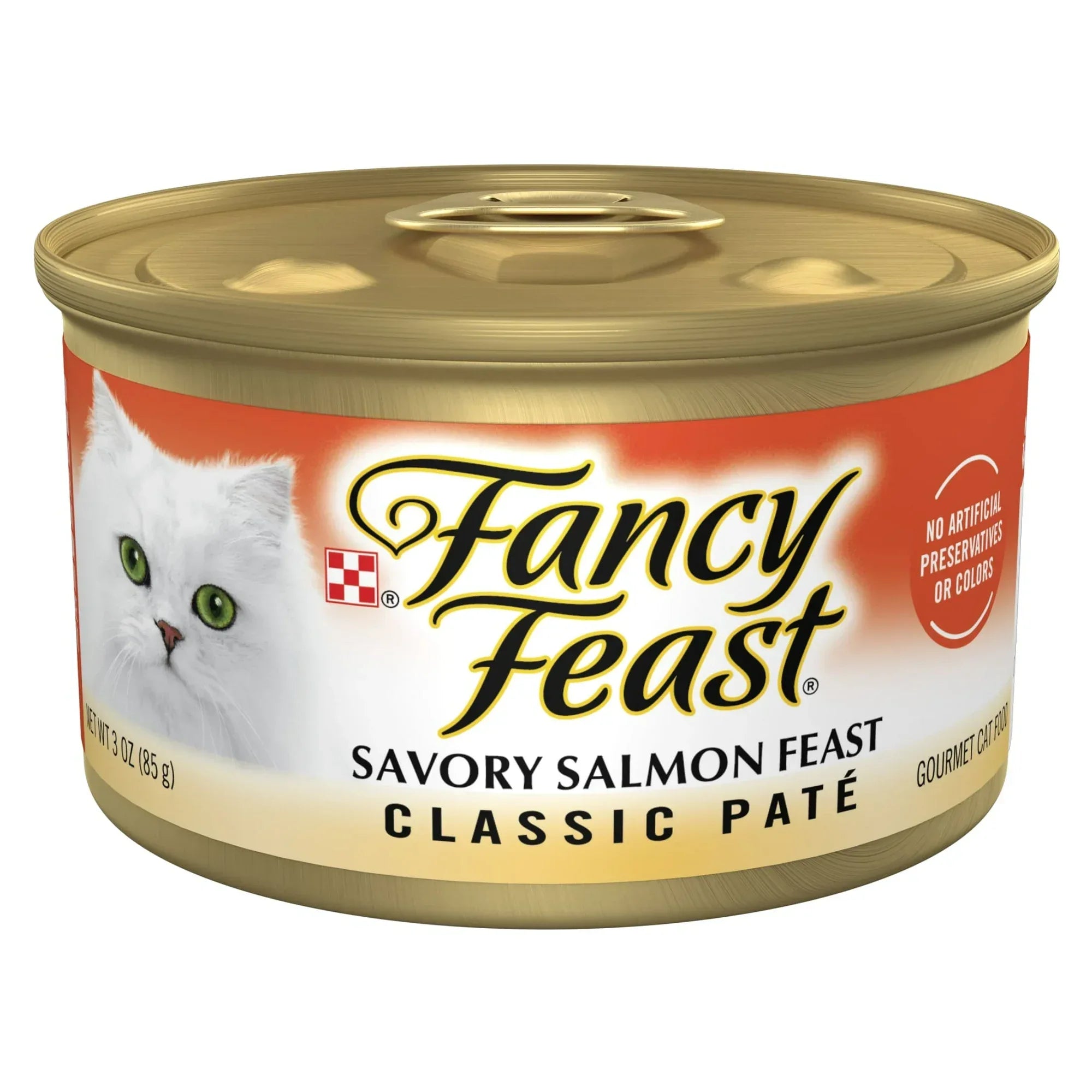 Wholesale Price with free shipping across the USA for (24 pack) Purina Fancy Feast Classic Pate Kitten Food, Wet Cat Food, Savory Salmon Feast, 3 oz Can - Manji Distributors