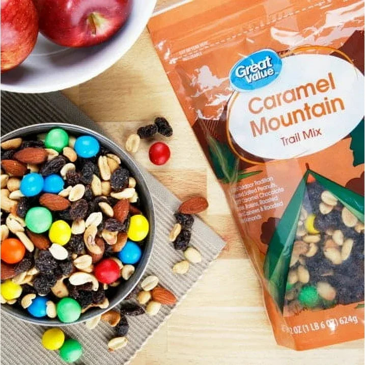 Wholesale Price with free shipping across the USA for Great Value Caramel Mountain Trail Mix, 22 oz - Manji Distributors