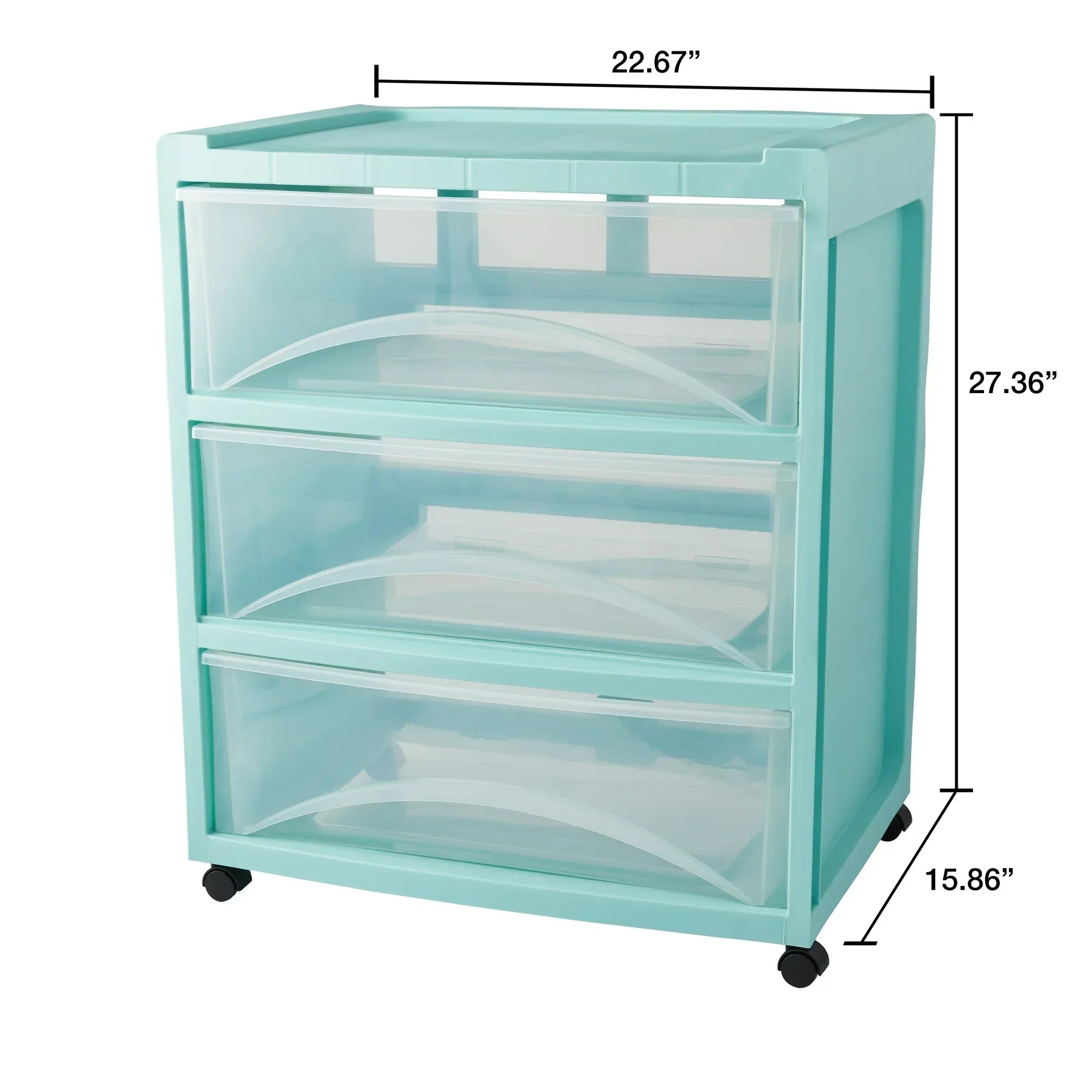 Wholesale Price with free shipping across the USA for Mainstays 3-Drawer Wide Plastic Storage Cart, Mint, with Casters - Manji Distributors