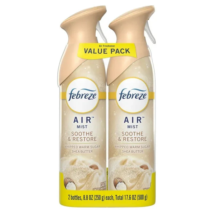 Wholesale Price with free shipping across the USA for Febreze Air Freshener Spray, Odor-Fighting Room Spray, Soothe & Restore, 8.8oz, 2 Count - Manji Distributors
