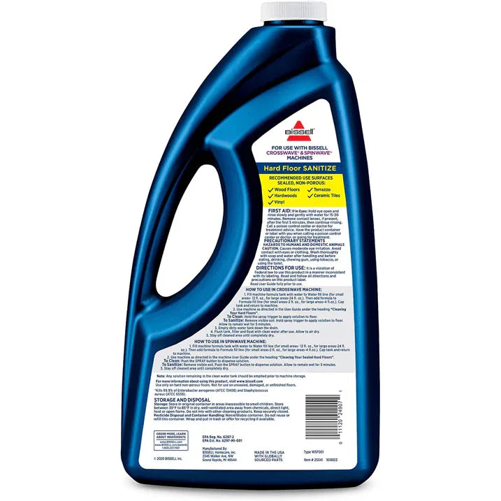 Wholesale Price with free shipping across the USA for BISSELL Hard Floor Sanitize Formula Cleaner, Fresh Scent 64 FL OZ 25041 - Manji Distributors