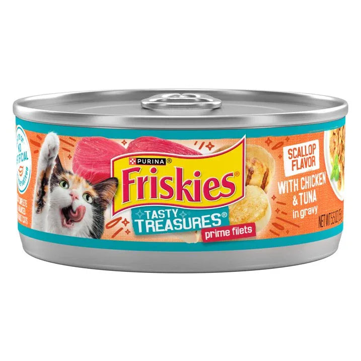 Wholesale Price with free shipping across the USA for (12 pack) Purina Friskies Chicken and Tuna, Wet Cat Food, 5.5 oz Can - Manji Distributors
