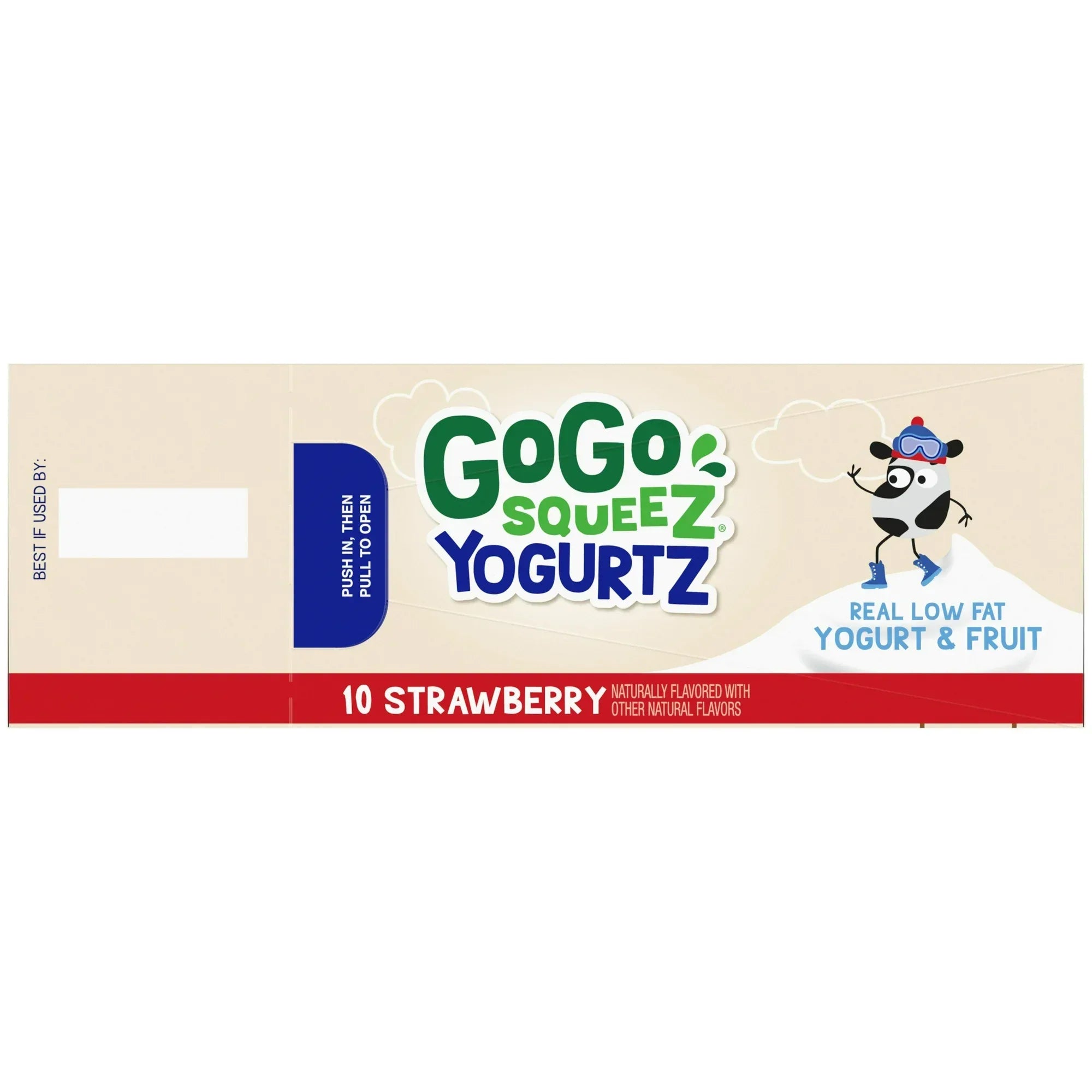 Wholesale Price with free shipping across the USA for GoGo squeeZ Low Fat Yogurtz Strawberry Yogurt Snack Pouches, 3 oz (10 Pack) - Manji Distributors
