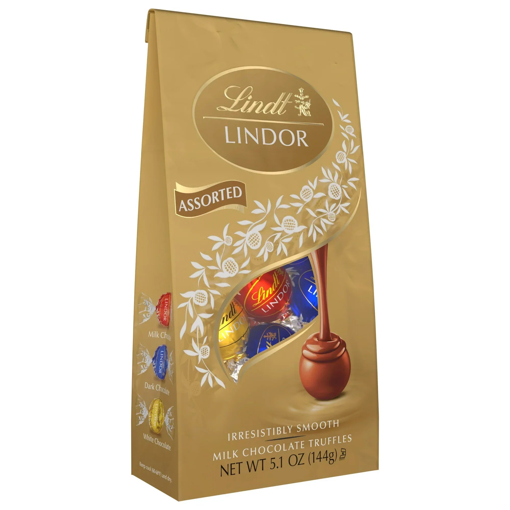 Wholesale Price with free shipping across the USA for Lindt Lindor Assorted Chocolate Candy Truffles, 5.1 oz, Bag - Manji Distributors